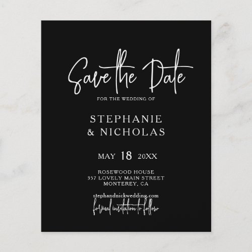 Budget Modern Typography QR Code Save the Date Flyer
