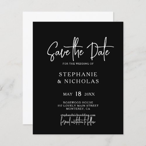 Budget Modern Typography Script Save The Date