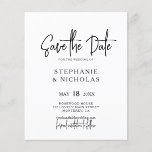 Budget Modern Typography Script Save The Date Flyer