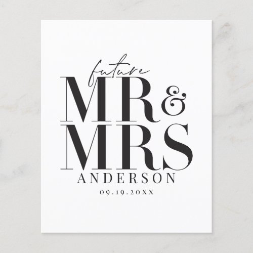 budget Modern typography wedding invitation