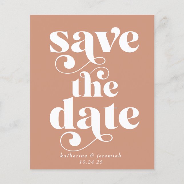 Budget Modern Typography Wedding Save the Date (Front)