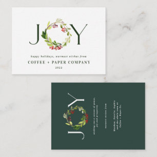 Budget Modern watercolor botanical joy corporate N Note Card