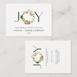 Budget Modern watercolor botanical joy corporate Note Card