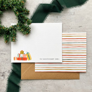 Budget Modern Watercolor Christmas Gifts Holiday Note Card