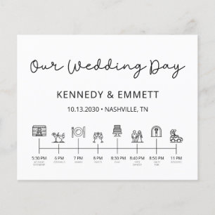 Budget Modern Wedding Day Timeline Program