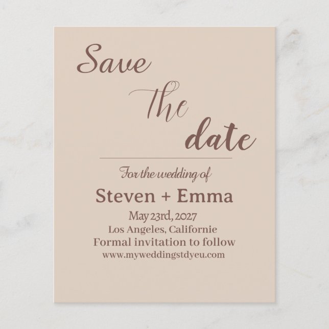 Budget modern Wedding Save the Date invitations  Flyer (Front)