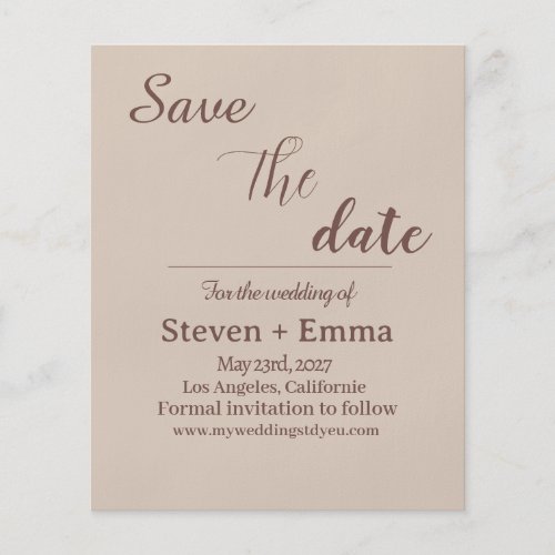 Budget modern Wedding Save the Date invitations  Flyer