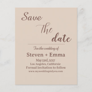 Budget modern Wedding Save the Date invitations Flyer