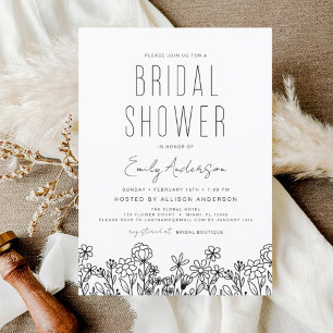Budget Modern Wildflower Bridal Shower Elegant 
