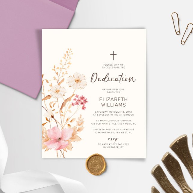 Budget Modern Wildflower Garden Dedication Invite (Creator Uploaded)