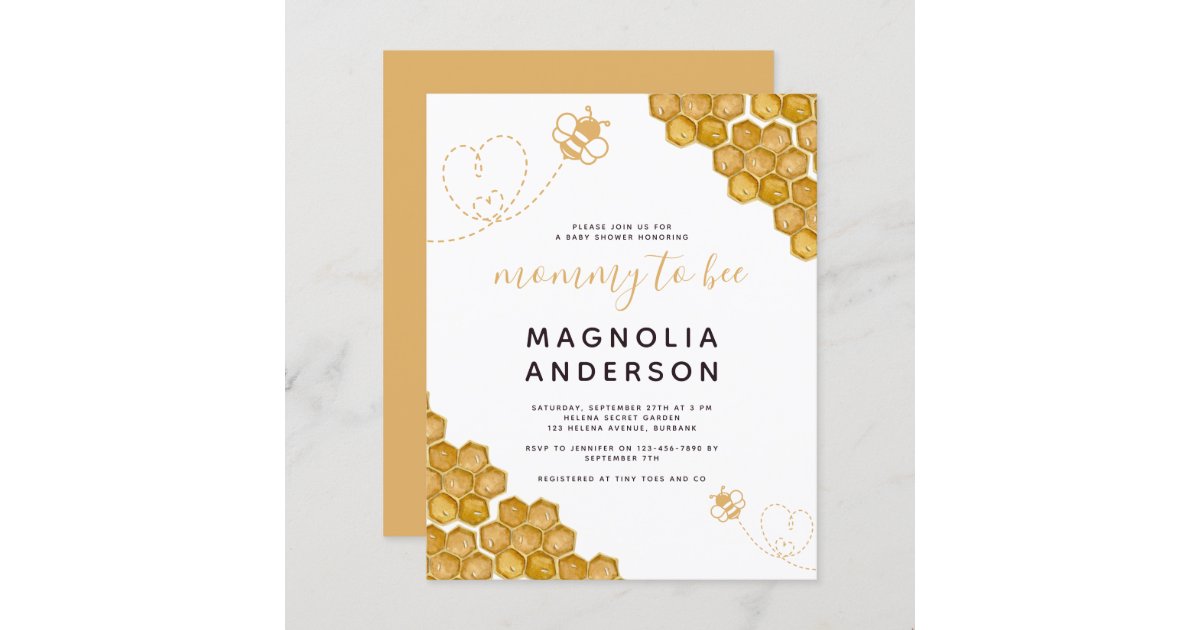 Budget Mommy to Bee Baby Shower Invitation