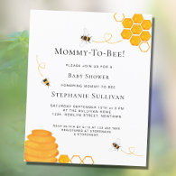 Budget Mommy To Bee Baby Shower Invitation