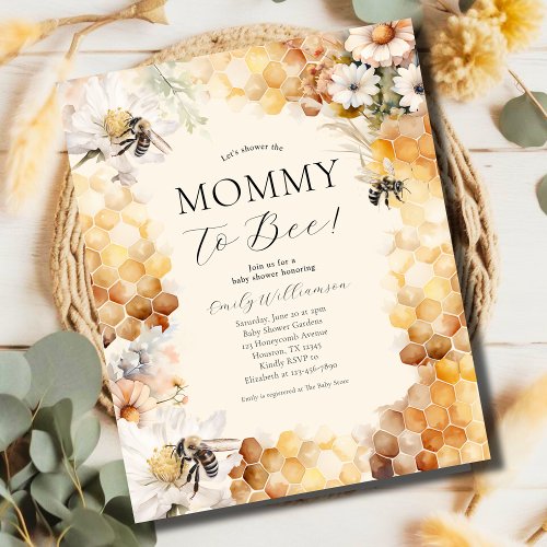 Budget Mommy To Bee Floral Baby Shower Invitation