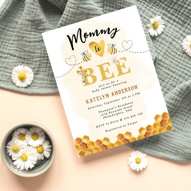 Budget Mommy to Bee Gender Neutral Baby Shower Invitation Postcard (Creator Uploaded)