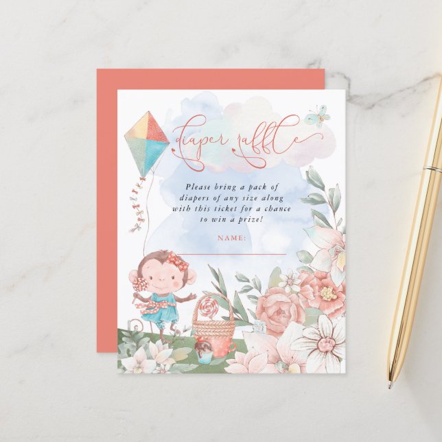 Budget Monkey Diaper Raffle Baby Shower Picnic (Front/Back In Situ)