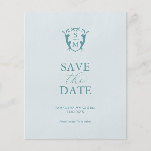 Budget Monogram Beach Weddings Save The Date Flyer