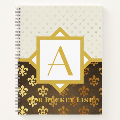 BUDGET Monogram Couples Bucket List keepsake Notebook