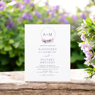 Budget Monogram Floral Dusty Purple Wedding