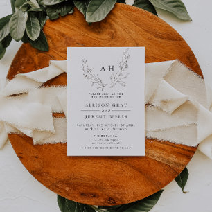 Budget Monogram Floral Wedding Invitation Flyer