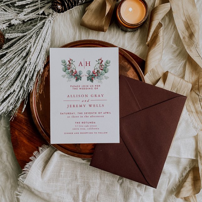 Budget Monogram Floral Wedding Invitation Flyer (Creator Uploaded)