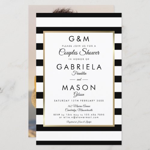 Budget Monogram Stripe Couples Shower Photo