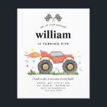 Budget Monster Truck Bash Race Flags Kids Birthday<br><div class="desc">Monster Truck Bash Race Watercolor Kids Birthday Invitation</div>