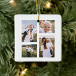 budget Most wonderful time christmas multi photo   Ceramic Ornament<br><div class="desc">Modern,  graphic minimal christmas multi photo holiday design. Graphic modern 4 photo design with most wonderful time of the year</div>
