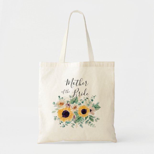 BUDGET Mother Bride Groom Custom Gifts SUNFLOWERS Tote Bag (Front)