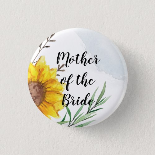 BUDGET Mother Bride Groom Wedding Gifts Sunflowers Button