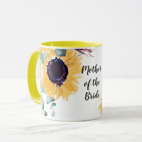 BUDGET Mother Bride Groom Wedding Gifts Sunflowers Mug