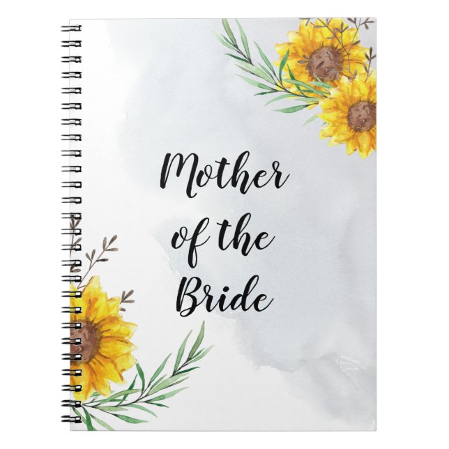 BUDGET Mother Bride Groom Wedding Gifts Sunflowers Notebook (Front)