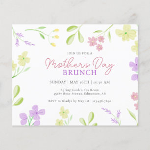 Budget Mother's Day Brunch Soft Floral Invitation