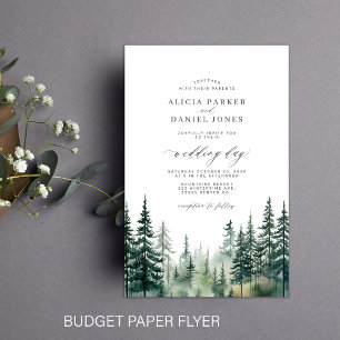 Budget mountain destination wedding invitation flyer