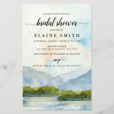 Budget Mountains Lake Bridal Shower Invitation