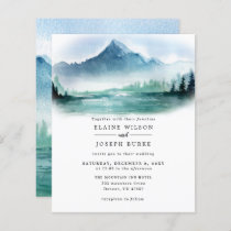 Budget Mountains Lake Wedding Invitation
