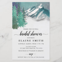 Budget Mountains Pine Bridal Shower Invitation
