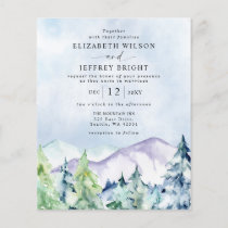 Budget Mountains Pine Wedding Invitations