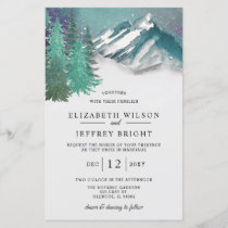 Budget Mountains Pine Winter Wedding Invitation