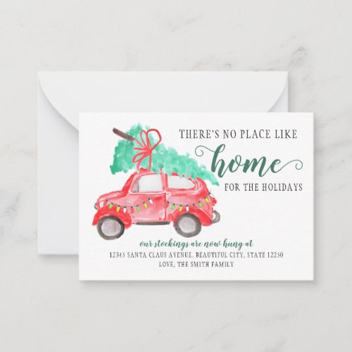 Budget Moved Christmas Tree Home Holiday Moving Note Card