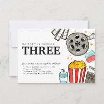 Budget Movie Night Cinema Watch Party Kid Birthday Note Card