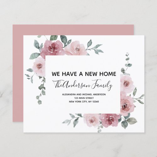 Budget Moving Announcement Dusty Pink Floral