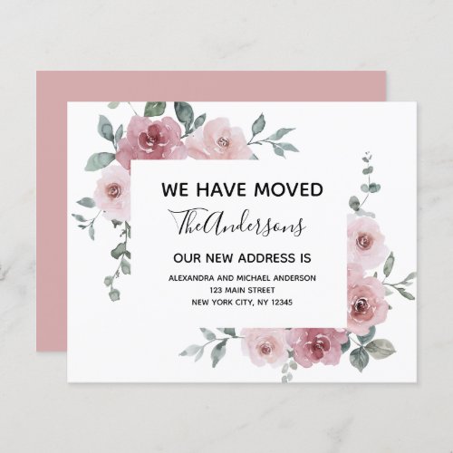 Budget Moving Announcement Dusty Pink Floral