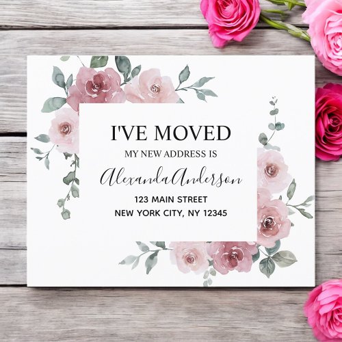 Budget Moving Announcement Dusty Pink Floral