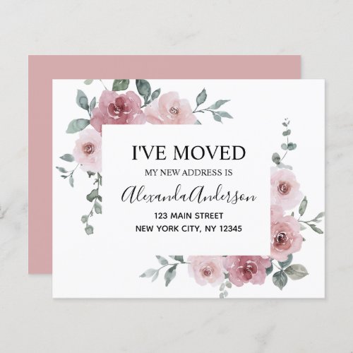 Budget Moving Announcement Dusty Pink Floral
