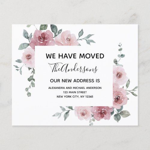 Budget Moving Announcement Dusty Pink Floral Flyer