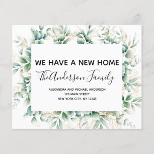 Budget Moving Announcement Eucalyptus Greenery Flyer
