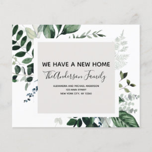 Budget Moving Announcement Eucalyptus Greenery Flyer