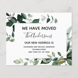 Budget Moving Announcement Eucalyptus Greenery Flyer