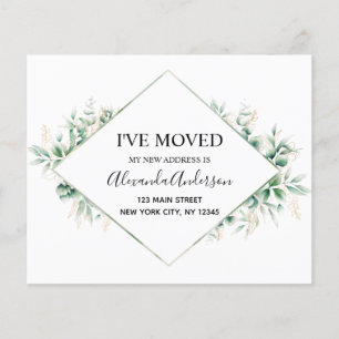 Budget Moving Announcement Eucalyptus Greenery Flyer