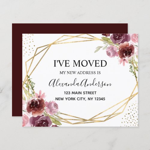 Budget Moving Announcement Floral Geometric